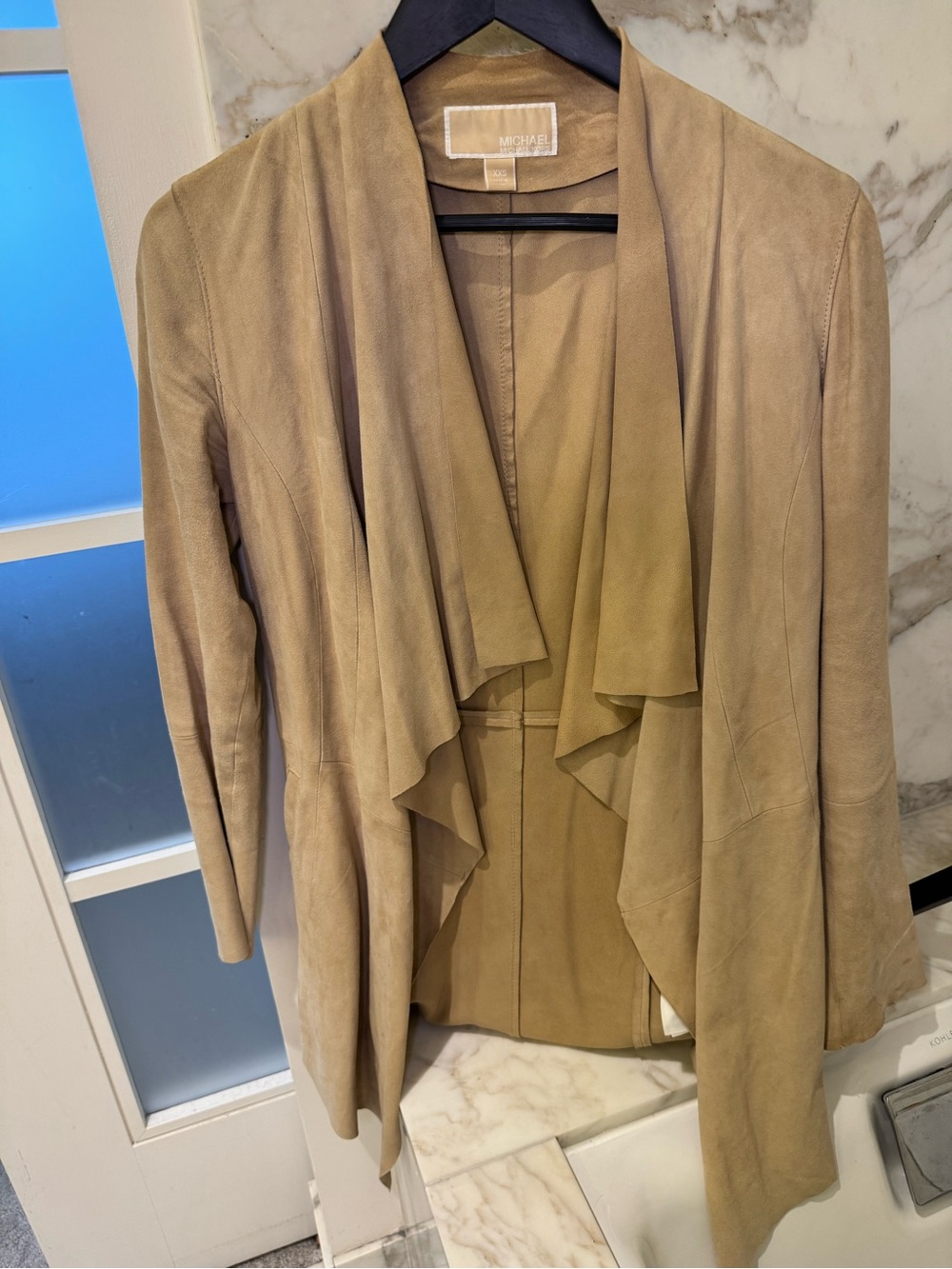 Michael Kors Taupe Draped Suede Jacket